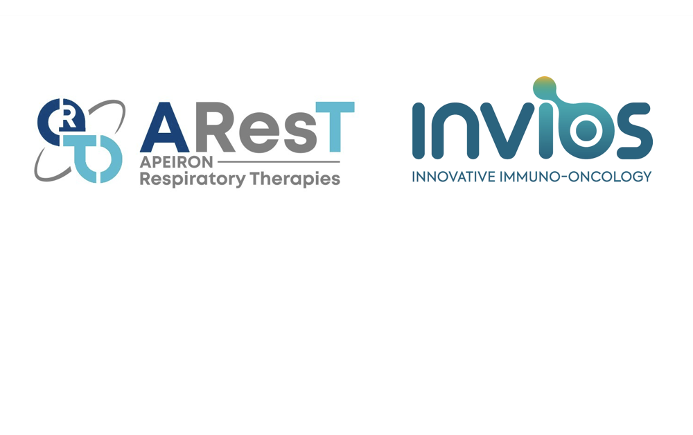 Logos of APEIRON Respiratory Therapies (AResT) a fully owned subsidiary of invIOs GmbH